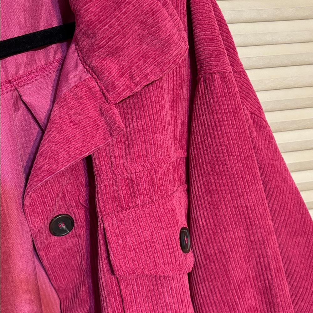Pink Corduroy Button-Up Shacket - Picture 5 of 5